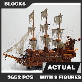 3652pcs Ideede KES Piraadid Lendav Hollandlane GhostShip Mere purjelaev 16016 ehitusplokk Mänguasjad ühildub Mudel