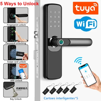 Tuya Wifi Digitaalse Elektroonilise luure Ukse Lukk Smart Security Lock WiFi APP Parool RFID Avada Ukse Elektrooniline Lukk