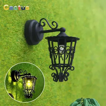 1:12 Nukumaja Miniatuursed LED Seina Lamp Õõnes Aed Kerge Mudel Home Decor Mänguasja Nukk House Tarvikud