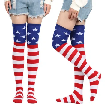 Star ühendriikide hümn Sokid Ameerika Lipu Sukad USA Star Sokid Naistele Üle Põlve Sokid