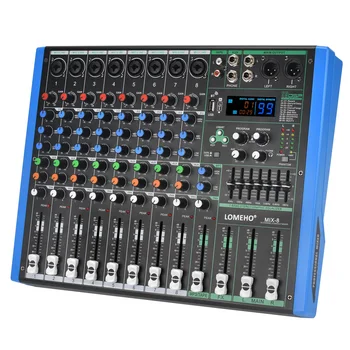 LOMEHO 8 AHELS-Stereo-Sound Mixing Console USB Play Salvestus 99 DSP mõju Audio Mixer Bluetooth Dj Controller Tabel KTV MIX-8