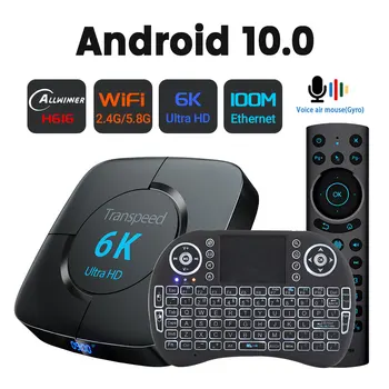 Transpeed Android 10.0 TV Box Blacklight 6K 3D-2.4 G&5.8 G Wifi Hääl Assistent 4GB RAM 32G 64G Qualty Väga Kiire, Box