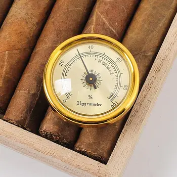 Sigari-Hygrometer Messing Analoog-Hygrometer Õhuniiskus Täpsus Näidik Tagasi Magnet Niiskus Tester Ring Niiskuse Anduri Cigar