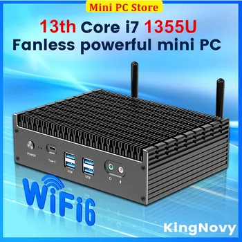 Gamer Mini Arvuti 13. Gen i7 1355U i5 1335U Fanless Intel Mini PC 2*2,5 G LAN PCIE4.0 DDR4 Tunderbolt 4 eGPU Lauaarvuti WiFi6