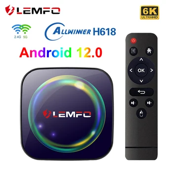 LEMFO H8S TV Box Android 12 AllwinnerH618 2.4 G&5.8 G Dual Wifi 6K Video Mediaalne Player 4GB 64GB Smart Set Top Box 100M Ethernet