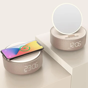 Multifunktsionaalne Äratuskell Juhtmevaba Laadimise Bluetooth Kõlar Alarm Clock Speaker Kõik 6 1 Mobiiltelefoni Laadija