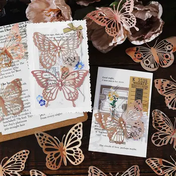 10tk Vintage Liblikas Materjali Raamatu Art Õõnes Päevik Junk Journaling Planeerija Scrapbooking Pits Raami Decor DIY Käsitöö Raamat