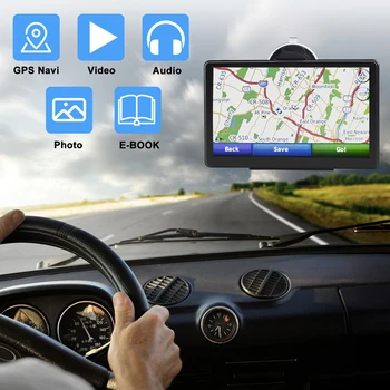 7 Tolline HD Car GPS Navigaator FM-Saatja Navigation Süsteem Touch Screen Kaasaskantav Navigaator Hääl Meeldetuletus Dual Süsteemi Kaart