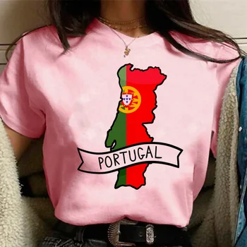 Portugal Tee naiste suvine top tüdruk streetwear manga riided