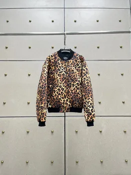 2023 Aasta Sügisel, Talvel Luksus Uued Naiste Vabaaja Leopard Puuvill-Polsterdatud Stiilne Jakk Lady Šikk Mantel Ülerõivad Ddxgz2 9.01