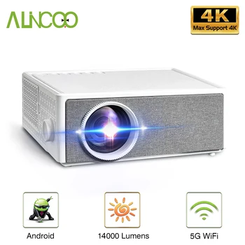 Alincoo E700 Pro 1080P Full-HD Projektor 4k 14000 Luumenit Tala Projektorid 5G WIFI Android Smart Video Movie kodukino Kino