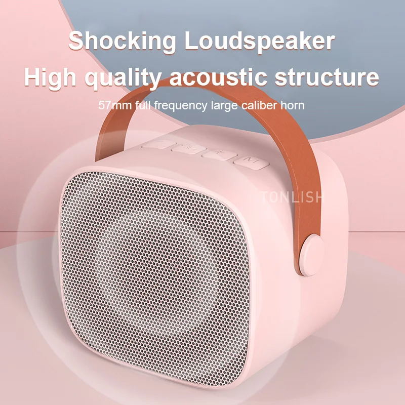 TONLISH Mini Audio KTV Bluetooth Kõlar HD HiFi Stereo Kõlar Kaasaskantav Square Tantsu Subwoofer Juhtmevaba Mikrofon3