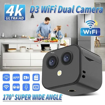 4K Dual Lens, Wifi, Kaamera Home Security Protection Valve Kaamera Wireless Remote Jälgida Mini Videokaamera Video Recorder