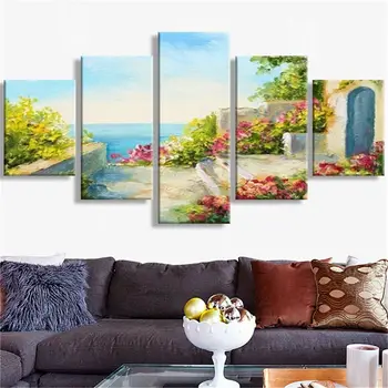 5 Tükki Abstraktse maastik Art Prints Lõuendil eest elutuba Pildid Seina Maalid Plakat HD Prindi Home Decor Nr Raamitud