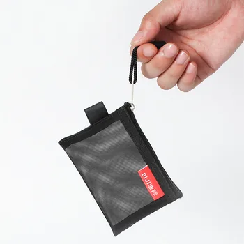 Mood armas lihtne marli kaardi ladustamise kott Mini läbipaistev võrgusilma panga kaart lukuga kott ID-kaardi ladustamise kott Kaasaskantav mündi rahakott