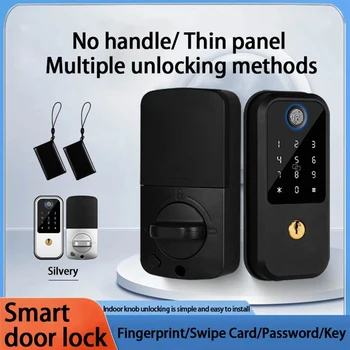 Digitaalne Smart Ukse Lukk Pääsukood RFID-Kaardi Elektrooniline Klahvistik Deadbolt Lock Type-C Laadimine Avarii Klahvi Office Tehase