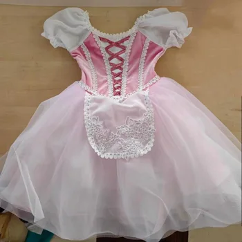 Roosa Ballett Tüdrukute Kleit, Laps Pikk Lõng Seelik Gabrielle Tütre Giselle Kostüüm