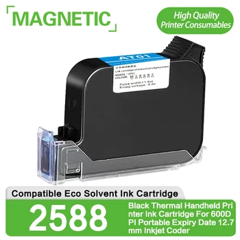 Eco Solvent Ink Cartridge 2588 Must Termilise Pihuarvutite Printeri tindikassett Jaoks 600DPI Kaasaskantav Lõppemise Kuupäev 12.7 mm Inkjet Kooder