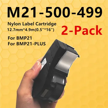 1~mõeldud 2pk Silt Kassett Ühilduv M21-500-499 12.7 mm, Nailon Tape Black/White 1/2