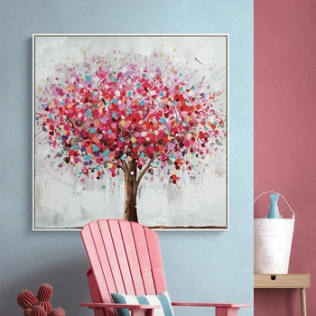Abstraktne Värviline Armastus Puu Õnne Plakatid ja Pildid Lõuend Maalid Seina Art Pilte, elutuba, Tuba Decor (raamita)
