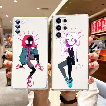 Marvel Spiderman Paar Samsung Galaxy S22 S23 S20 S21 FE Ultra Plus S10 Lite 5G Läbipaistva Telefoni Puhul