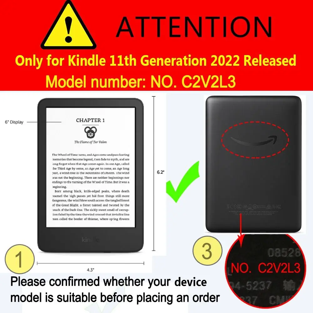Nahast Screen Protector Magnet Smart Cover Folio Case Varruka Folio Case For All-uus Kindle 11. 2022 Välja 6 tolline C2V2L34
