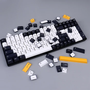 Minimaalne must ja valge keycap Jaapani PBT kuum sublimatsioon 138 võti kirss tehase kõrgus kohandamine mehaaniline klaviatuur 87/960