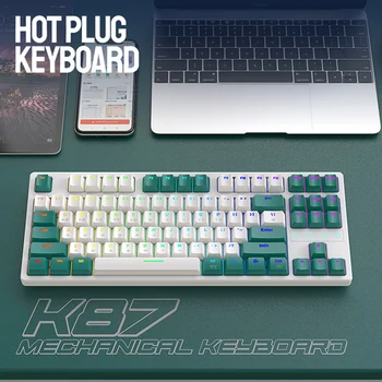 K87 Juhtmeta Klaviatuur 87 Võtmed Mehaaniline Klaviatuur Bluetooth-Ühilduva RGB Backlight korea 3 Transpordiliikide puhul, Sülearvuti, Sülearvuti, Lauaarvuti