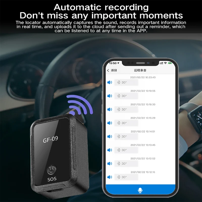 Auto Mini GPS Tracker GF-09 reaalajas Jälgimise kahjude vältimiseks SIM-Positsioneerimine Tugev Magnet Seat Portable4
