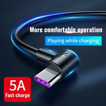 5A Laadimine Ühendage Line USB3.1 Pistik 90 Kraadise Nurga All Type-C-Fast Charging Kaabel Samsung Xiaomi Redmi Huawei Vivo