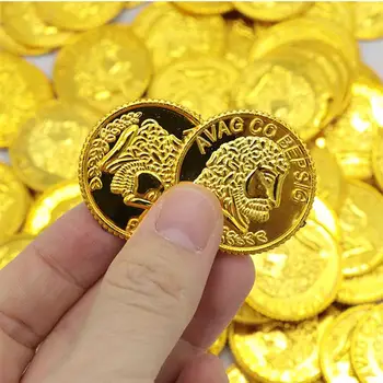 100tk Piraatide Kuld Mündid Plastikust kuldmünte Rekvisiidid Mäng Accessary Naljakas Mängib Mänguasjad, Lapsed, Lapsed, Kuld Mündid Rekvisiidid (Kuldne)