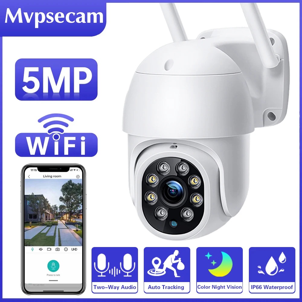 5G 2.4 G HD 5MP 1080p Wifi IP Kaamera Väljas Traadita Turvalisuse Järelevalve Kaamera Automaatne Jälgimine kahesuunaline Audio Öö Värv Cam0