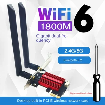 AX1800 WIFI6 2.4/5 G Dual-band Gigabit Desktop Sisseehitatud Traadita Kaart PCIE 5.2 Bluetooth