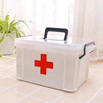 Punase Risti esmaabi Kasti Kaasaskantav Erakorralise Meditsiini Storage Box Double Layer Meditsiin Box Kodus ja Väljas Reisi Kasti